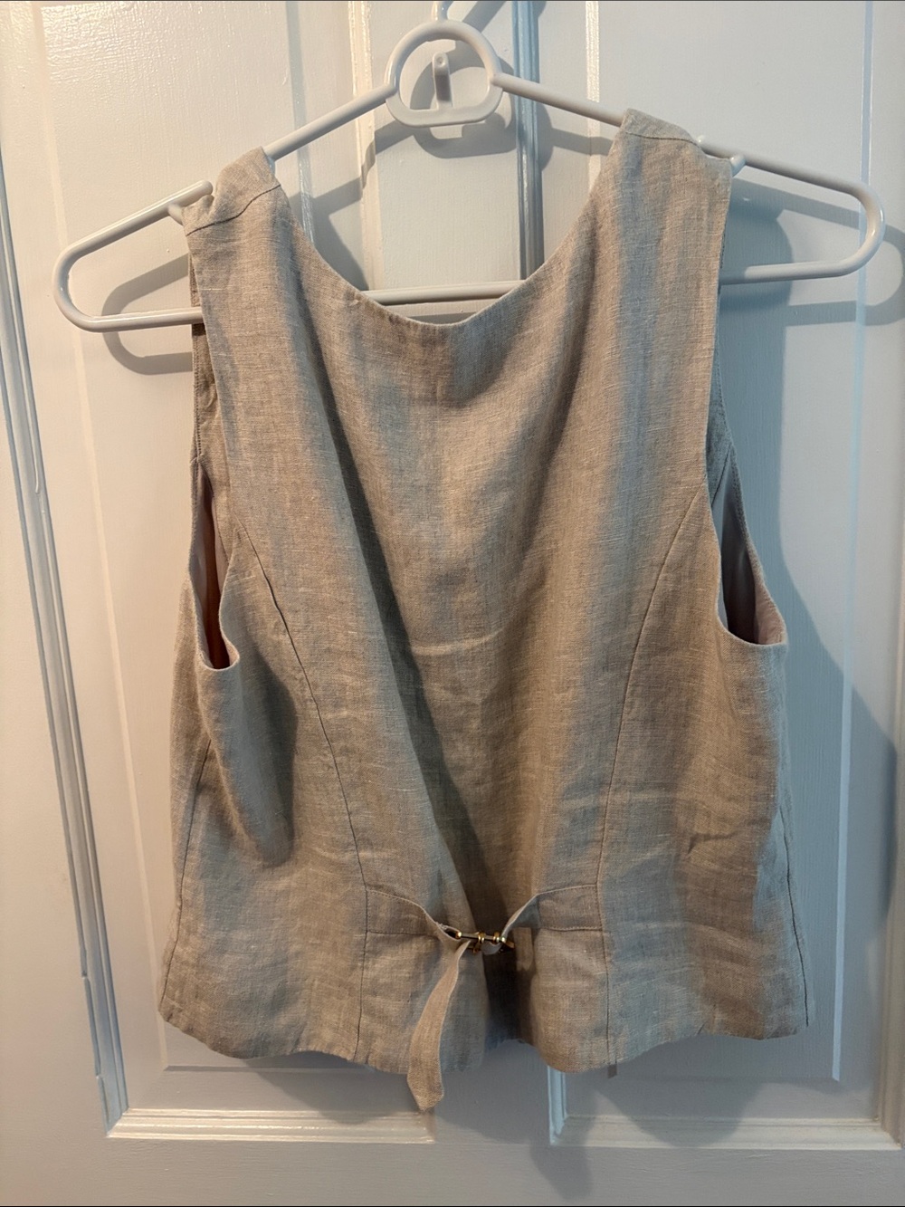 J. Crew Neutral Linen Button-Front Vest - Picture 2 of 2